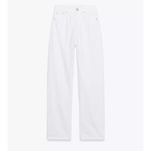 Zara Women's White Straight Leg Jeans